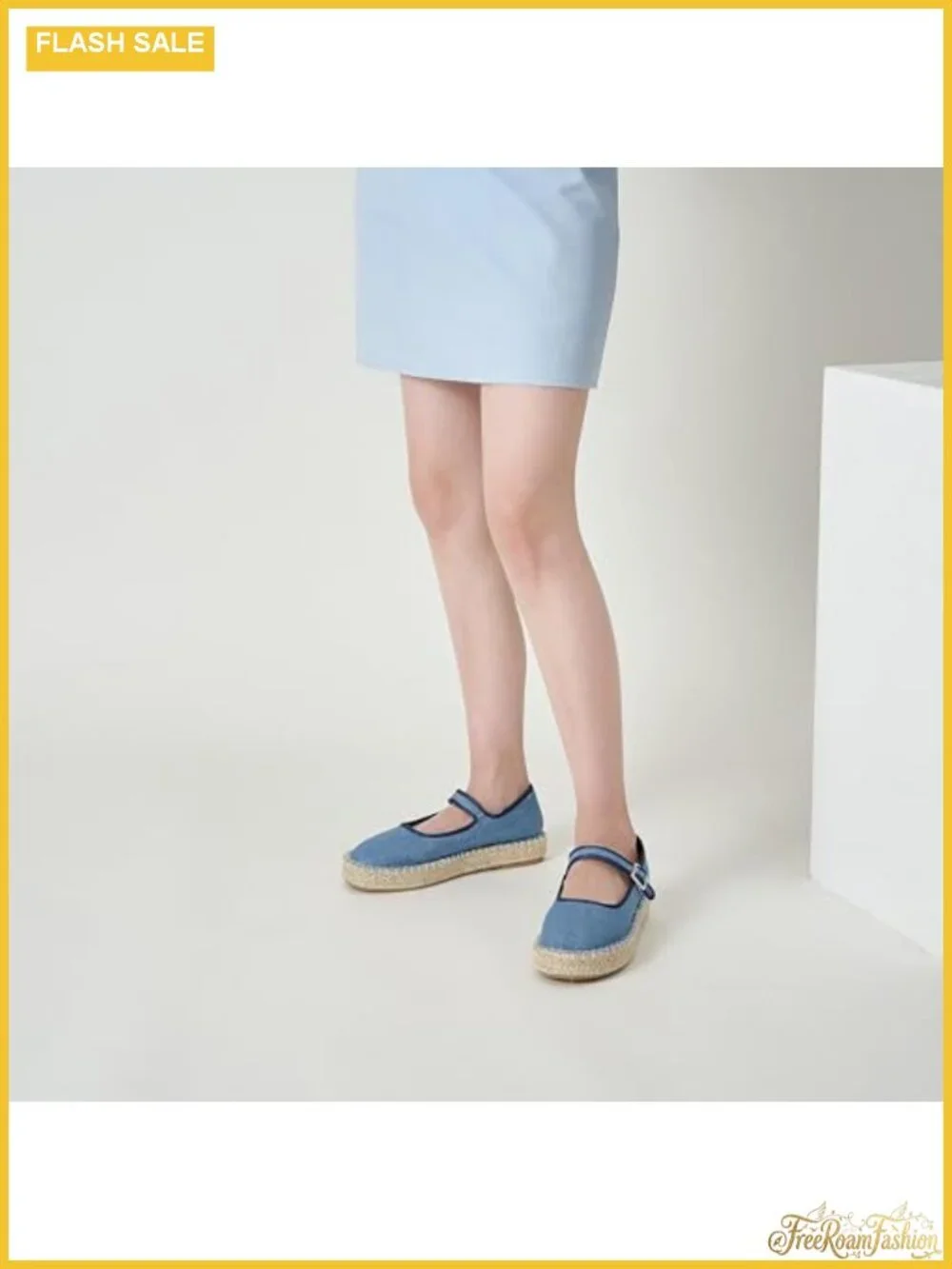Women Canvas Mary Jane Espadrilles Closed Toe Casual Platform Flats